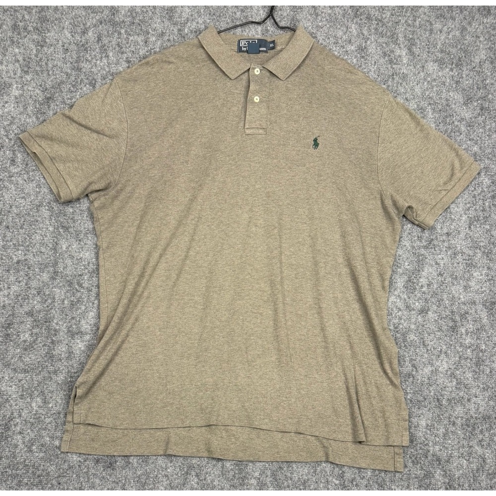 Polo Ralph Lauren Mens XL Brown Heather Short Sleeve Cotton Polo Green Pony